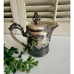 Antique Victorian Silver-Plated Pitcher Teapot Meriden Britannia Aesthetic